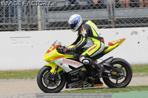 2009-05-09 Monza 3672 Superstock 600 - Free Practice - Giuliano Gregorini - Yamaha YZF R6